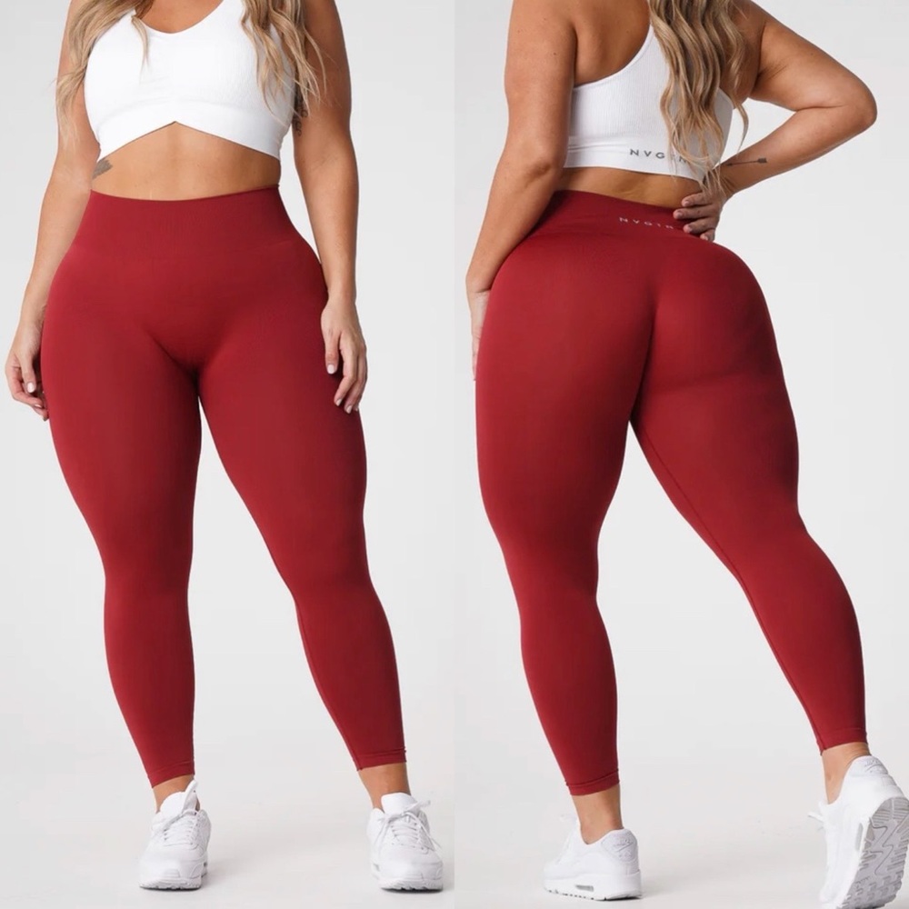 NVGTN High-Waist Seamless Leggings in Deep Red